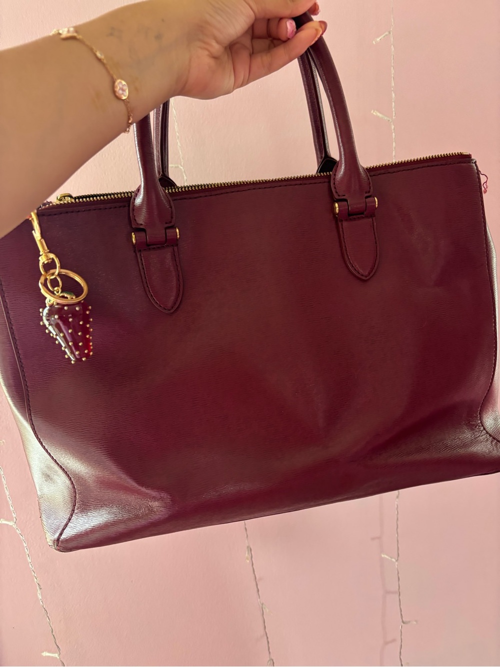 Lauren Ralph Lauren Newbury satchel leather handbag - Picture 3 of 10